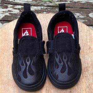 Vans toddler Velcro flame shoes